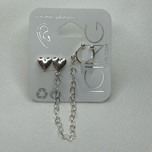 Icing Heart Earrings Silver